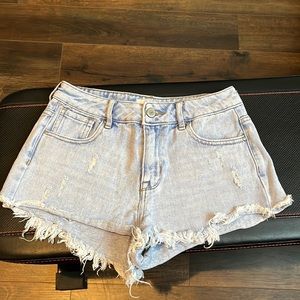Pac Sun hi rise festival short light wash size 25